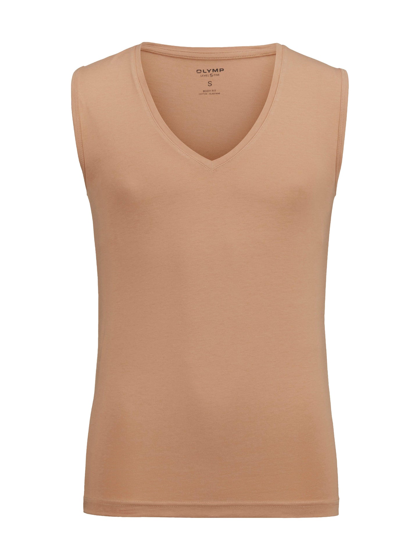 Olymp Body Fit Level Five 5 Basic Tanktop in Hautfarben mit V-Ausschnitt - ehegut