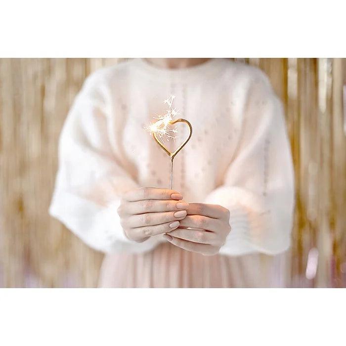 Wunderkerzen in Herz Form - Gold - 2 Stück - ehegut