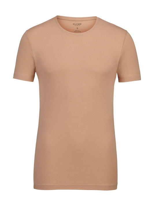 Olymp Body Fit Level Five 5 Basic T-Shirt in Hautfarben mit Rundausschnitt - ehegut