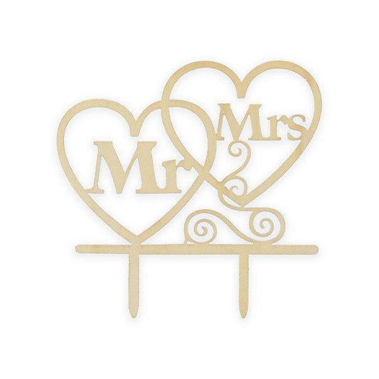 Tortenaufsatz "Mr & Mrs" - Elegante Holzherzen für eure Hochzeitstorte - ehegut