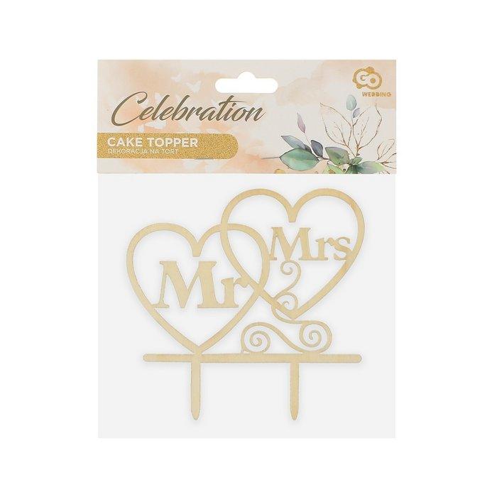 Tortenaufsatz "Mr & Mrs" - Elegante Holzherzen für eure Hochzeitstorte - ehegut